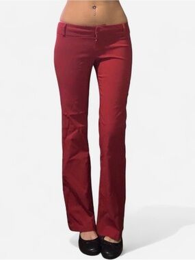 Y2K Lowrise red office siren pants